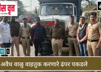 शेवगाव! पोलीस निरीक्षक पुजारी यांची दमदार कामगिरी, वाळु वाहतुक करणारे ढंपर पकडुन ९ लाख ३० हजाराचा मुददेमाल हस्तगत.