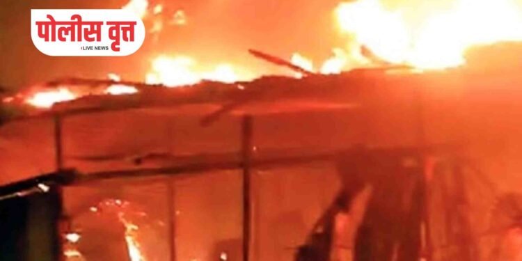 खळ्याला आग : शेतीच्या साहित्यासह ३ गुरे ठार !