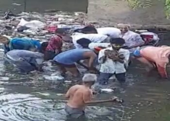 बापरे..! पैशांचा पूर उचलण्यासाठी लोकांची झुंबड, इतके पैसे आले कुठून?